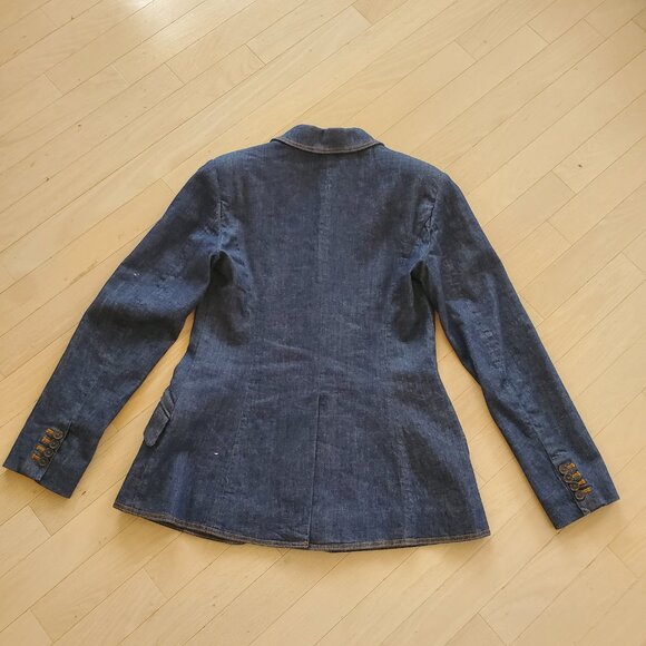 SIMKHAI ! Jasper Cinched-Waist Denim Blazer Jacket in Imperial ( US/2) - Picture 11 of 12